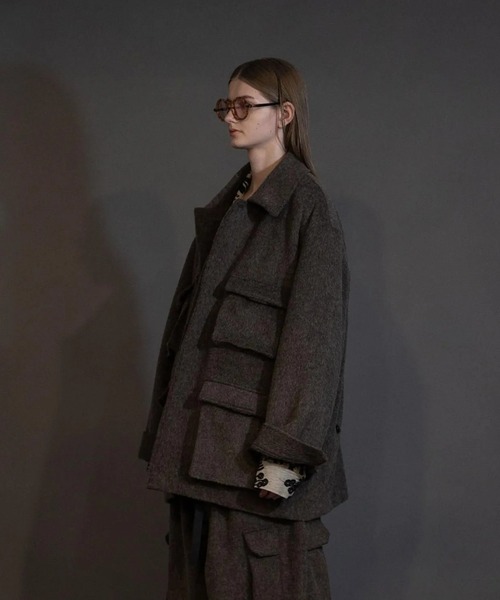 ミリタリージャケット モッズコート 「my beautiful landlet」 ALPACA SHAGGY COVERALL JACKETの画像