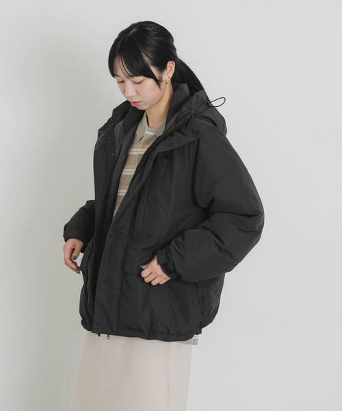 EKAL フード付きダウンコート　黒 EKAL（エカル） ダウンコート ダウンジャケット 「UR TECH」中綿フード