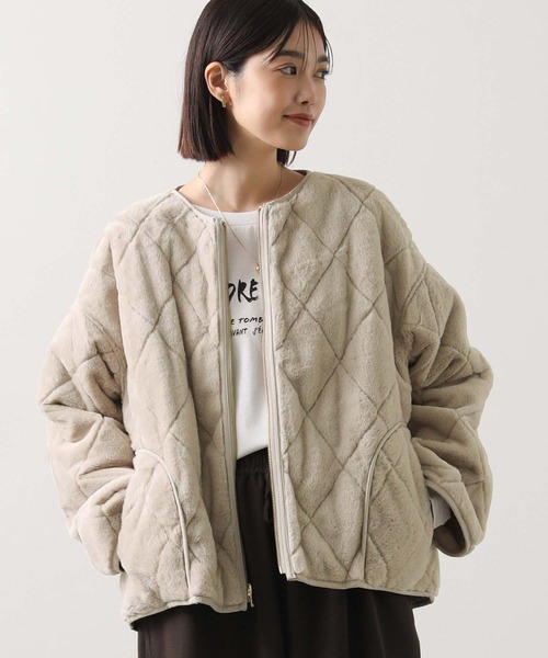 2025秋冬　新品　グレディブリリアン　エコファーキルトリバーシブルジャケット Gready Brilliant（グレディブリリアン） コート アウター エコファー