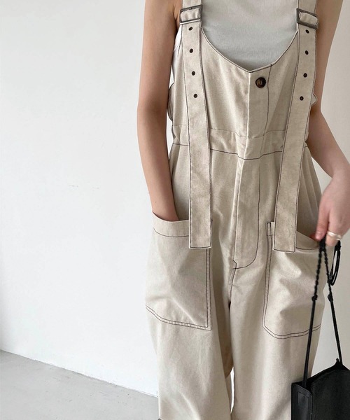 「CANAL JEAN」 「red chop works」オーバーオール 38 キナリ レディースの画像