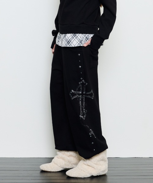 LUVISTRUE ワイドパンツ スウェットパンツ ジャージ EV GLITTER