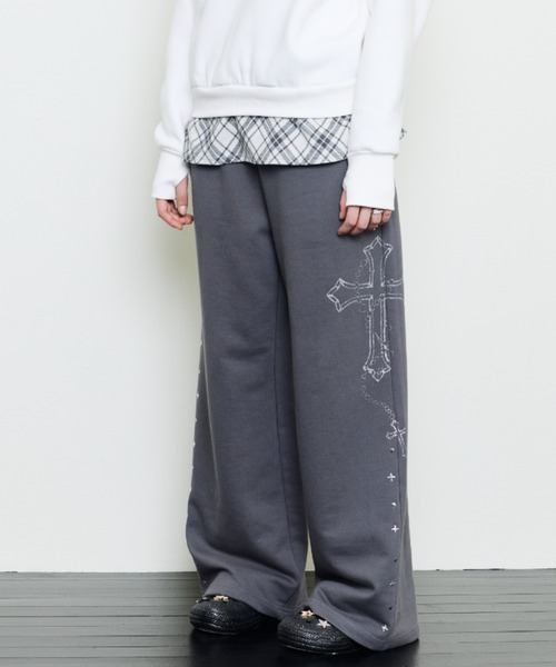 Luvstar スウェットパンツ LUVISTRUE ワイドパンツ スウェットパンツ ジャージ EV GLITTER