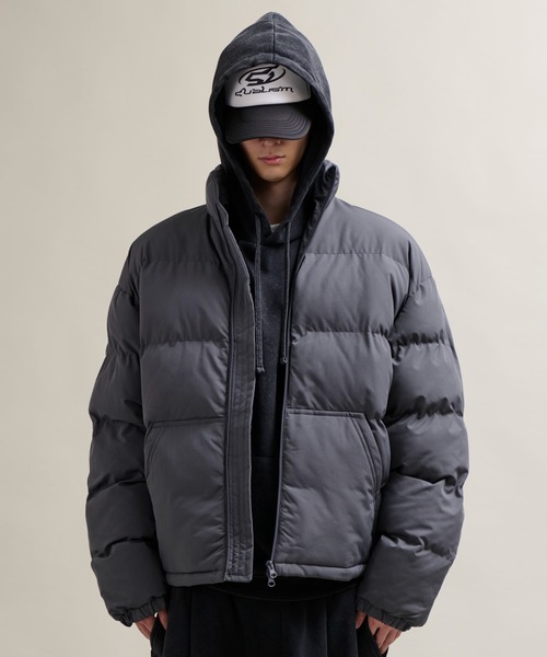   ダウンジャケット　ブラック NAVY ダウンジャケット ダウン SOLOTEX Premium Wool-Like Down Jacket