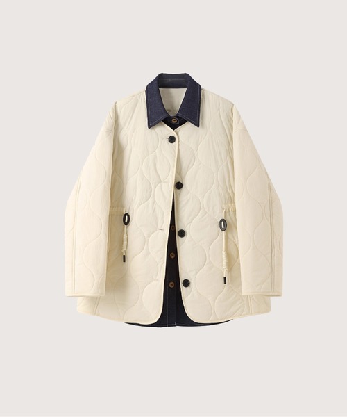 ダウンコート ダウンジャケット Denim Stitching Down Jacket レディース