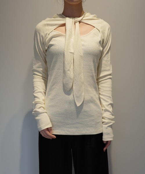 CLANE（クラネ） tシャツ CLANE BOW TIE HOODED CUT TOPS レディース