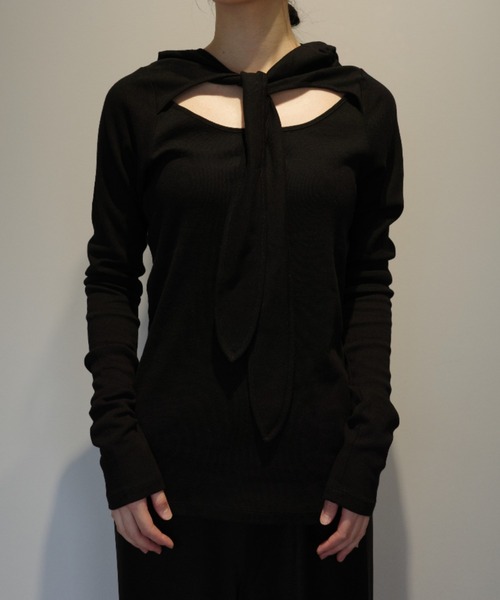 CLANE（クラネ） tシャツ CLANE BOW TIE HOODED CUT TOPS レディース