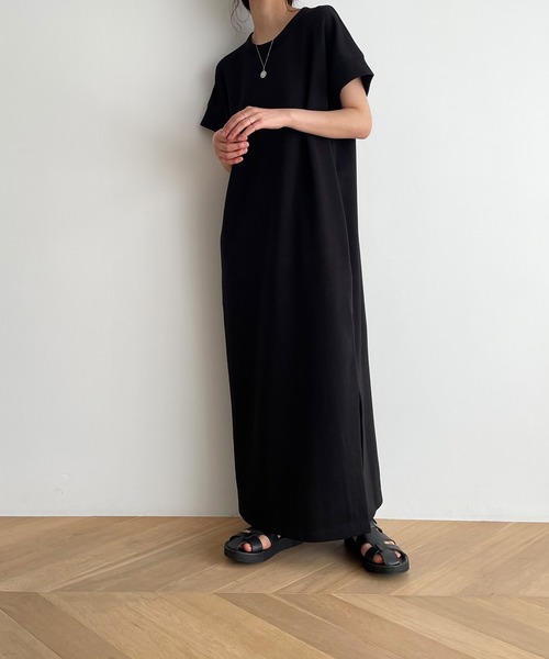 「CANAL JEAN」 半袖ワンピース ONE SIZE グレー レディースの画像