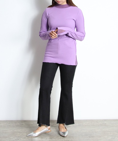 「TITE IN THE STORE」 長袖カットソー FREE パープル レディース_画像3