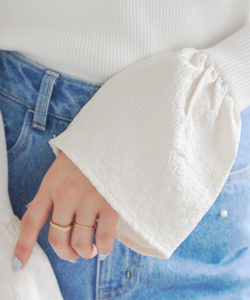 「KOBE LETTUCE」 長袖ニット M オフホワイト レディース_画像3