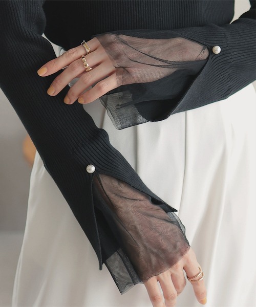 「KOBE LETTUCE」 長袖ニット M オフホワイト レディース_画像7