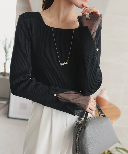 「KOBE LETTUCE」 長袖ニット M オフホワイト レディース_画像8