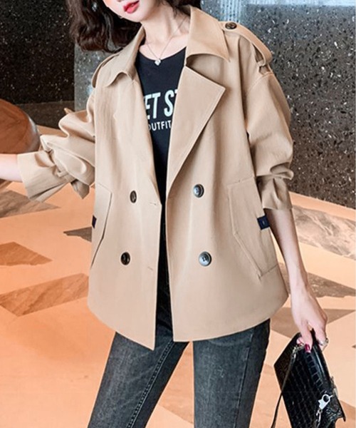 「BLANC FICELLE」 トレンチコート L ライトベージュ レディース_画像9
