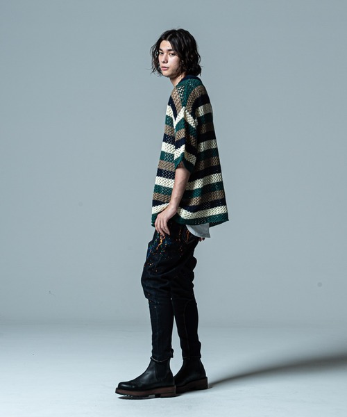 「glamb」 半袖ニット L グレー メンズ