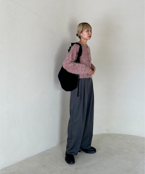 「feepur」 ニットカーディガン MEDIUM ピンクベージュ レディース_画像5