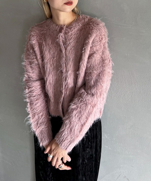 「feepur」 ニットカーディガン MEDIUM ピンクベージュ レディース_画像9