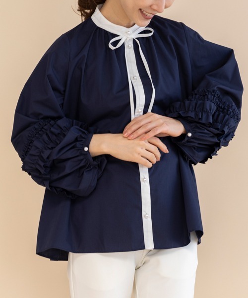 「Sono」 長袖ブラウス F ネイビー レディース_画像5