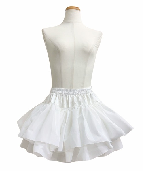 ホワイト フリル付き パニエ① BODYLINE スカート 二段レイヤードのフリルスカートパニエ : ZOZOTOWN