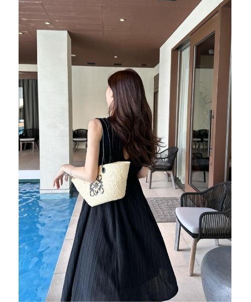 ludicrum ワンピース LUDICRUM（ルーディクルム） ワンピース Vneck drawstring dress