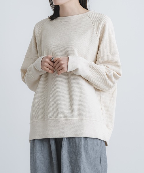 quadro tシャツ 16/1BDカルゼ ラグランクルーネックプルオーバー