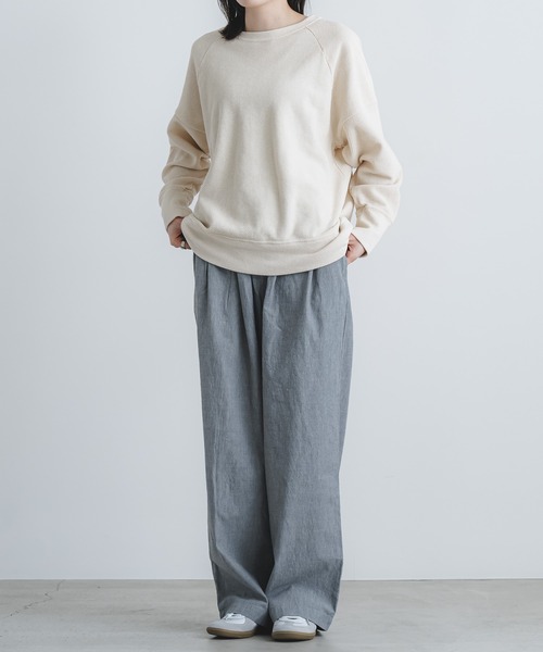quadro tシャツ 16/1BDカルゼ ラグランクルーネックプルオーバー