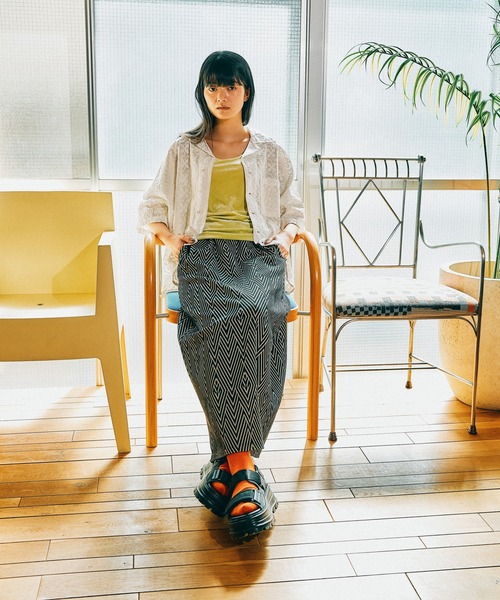 ブラウス シャツ 「MODE NORM CORE」 エンブロオープンカラーシャツ レディースの画像