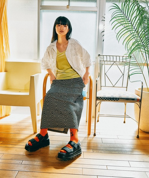 ブラウス シャツ 「MODE NORM CORE」 エンブロオープンカラーシャツ レディースの画像