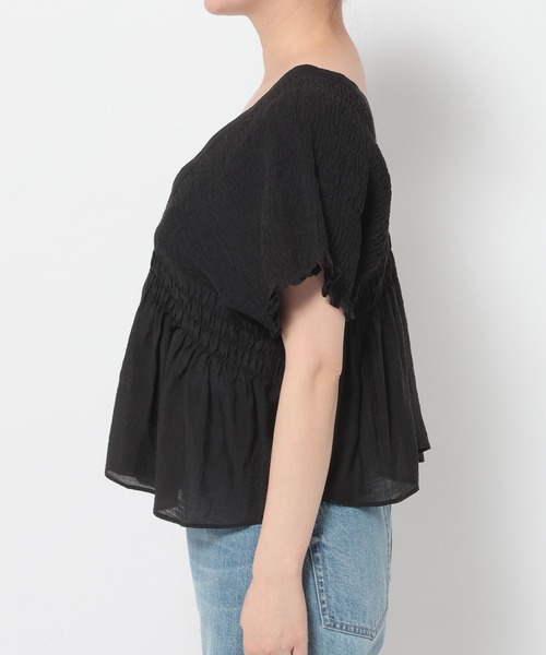 ブラウス シャツ ヨウリュウシャーリングショートフレンチスリーブ 661674 レディースの画像