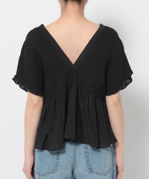 ブラウス シャツ ヨウリュウシャーリングショートフレンチスリーブ 661674 レディースの画像