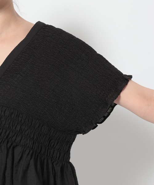 ブラウス シャツ ヨウリュウシャーリングショートフレンチスリーブ 661674 レディースの画像