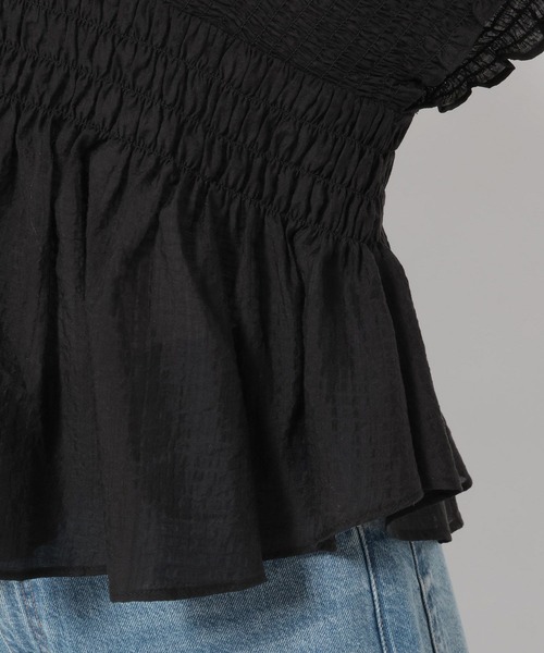 ブラウス シャツ ヨウリュウシャーリングショートフレンチスリーブ 661674 レディースの画像