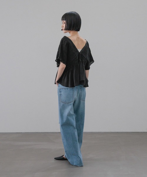 ブラウス シャツ ヨウリュウシャーリングショートフレンチスリーブ 661674 レディースの画像