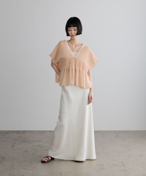 ブラウス シャツ ヨウリュウシャーリングショートフレンチスリーブ 661674 レディースの画像