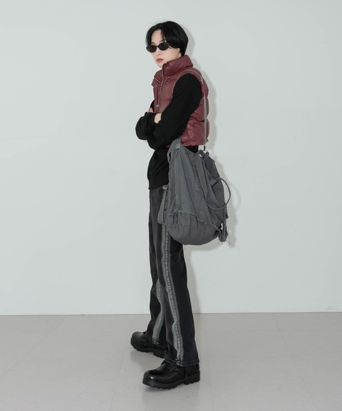 「FOLLOWIN」 デニムパンツ LARGE ブラック レディース_画像2