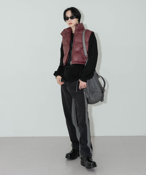 「FOLLOWIN」 デニムパンツ LARGE ブラック レディース_画像9