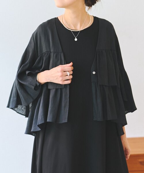 BEARDSLEY（ビアズリー） コート アウター リネンフリル羽織