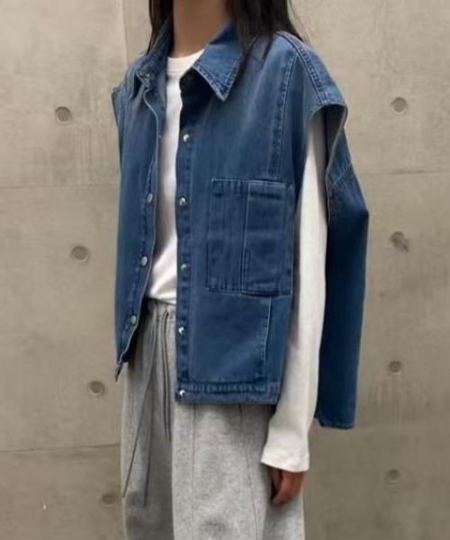 ブラウス シャツ デニムジャケット「韓国ファッション」 レディース 