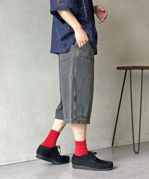 希少　20471120 HYOMA レザーコンビボンテージハーフパンツ CPCM（シーピーシーエム） ハーフパンツ ワイドパンツ パンツ 短パン