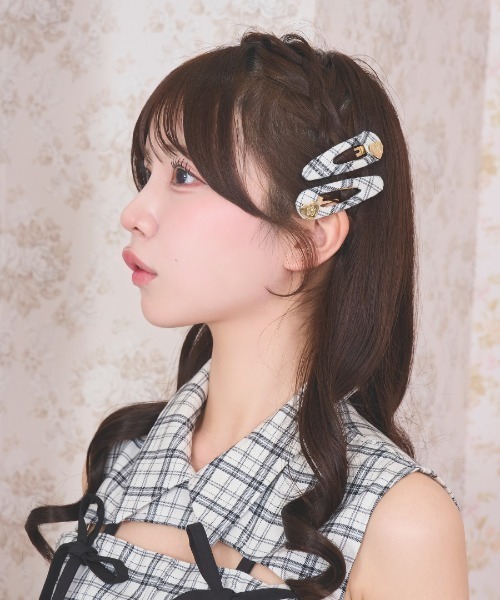 LAFARY（ラファリー） ヘアピン ハートロゴチェックヘアピン