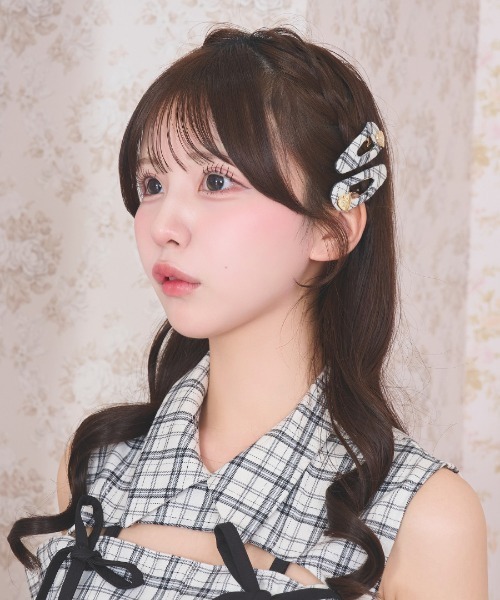LAFARY（ラファリー） ヘアピン ハートロゴチェックヘアピン