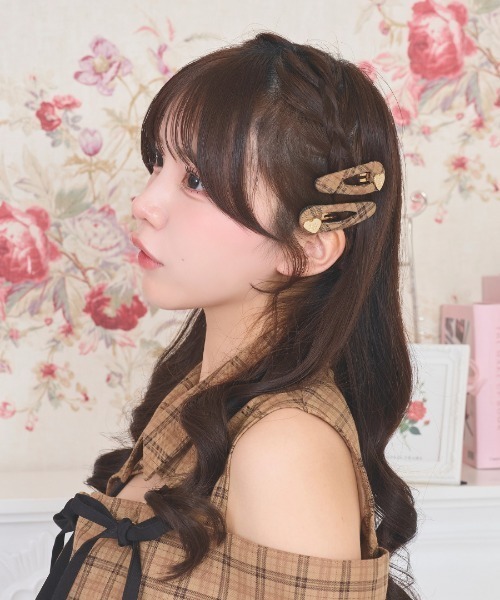 LAFARY（ラファリー） ヘアピン ハートロゴチェックヘアピン