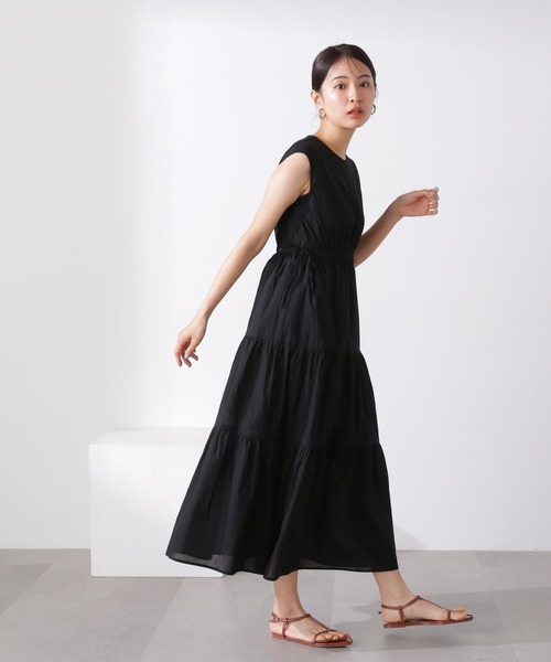 「N.(N. Natural Beauty Basic)」 ノースリーブワンピース MEDIUM ブラック レディース_画像6