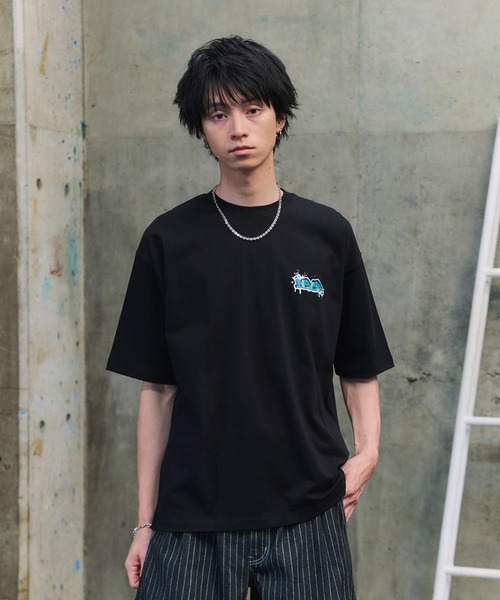 tシャツ スプラッシュ タギング グラフィック Tシャツ メンズ