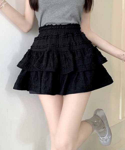 Dim Moire フリルミニスカート MELT スカート ティアードフリルミニスカート : ZOZOTOWN Yahoo!店