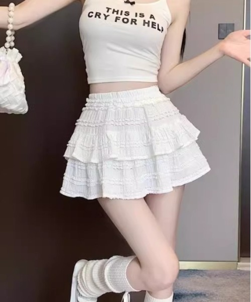 MELT スカート ティアードフリルミニスカート : ZOZOTOWN Yahoo!店
