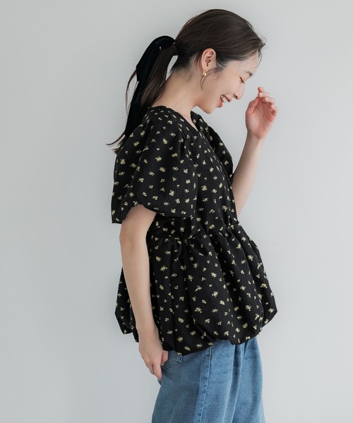 「coca(coca)」 半袖ブラウス M ブラック レディース_画像5