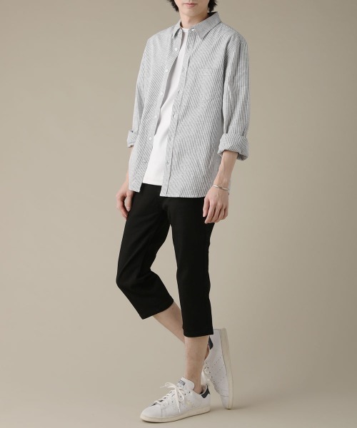 THE CASUAL パンツ カツラギストレッチクロップドパンツ メンズ