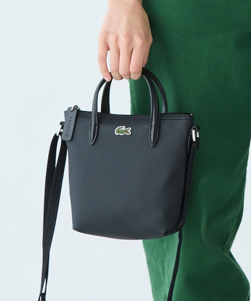 [LACOSTE] L.12.12 Concept ミニ クロスボディトート Lacoste Women's L.12.12 Concept Mini Petit Pique Canvas Zip