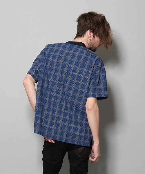 NO ID.（ノーアイディー） シャツ 半袖 「NO ID.」Seersucker Check