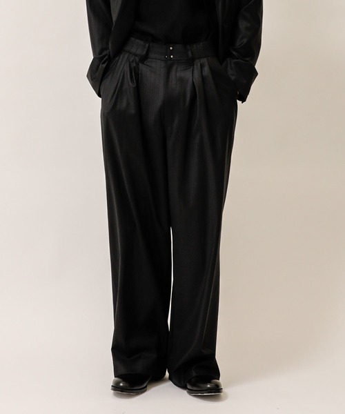 Juha（ユハ） ワイドパンツ スラックス シャドーストライプワイド