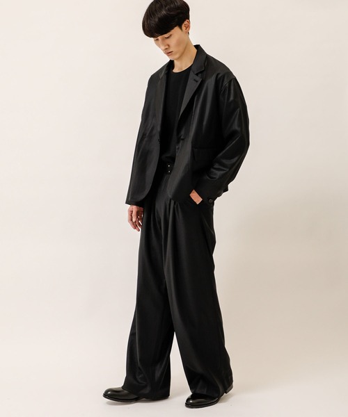 Juha（ユハ） ワイドパンツ スラックス シャドーストライプワイド
